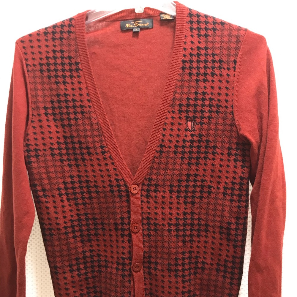 Ben Sherman black & red cardigan sweater
